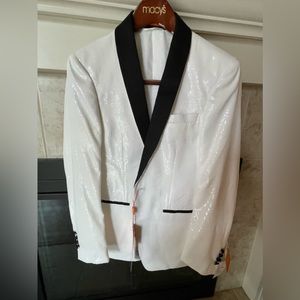 Men’s Tallia White Sequined Blazer 36R